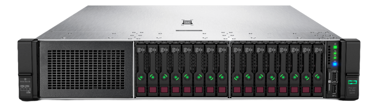 Сервер HP DL380 G10 noCPU 24хDDR4 softRaid S100i iLo 2х500W PSU 366FLR 4х10Gb/s 16х2,5" NVMe FCLGA3647