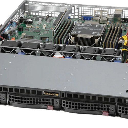 Сервер Supermicro SYS-510P-MR CSE-813 noCPU X12SPO-F 8хDDR4 softRaid IPMI 2х400W PSU Ethernet 2х1Gb/s 4х3,5" G34